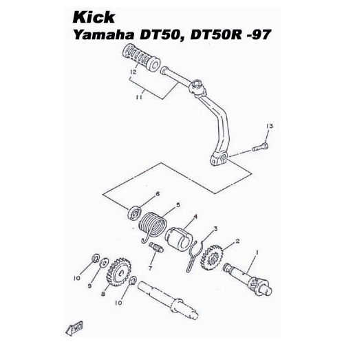 Kickfjäder (Yamaha FS1), reservdelar moped, RINAB