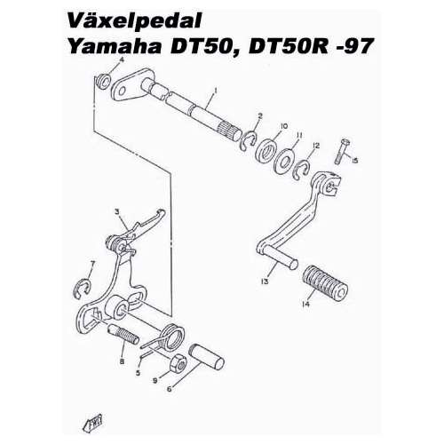 Växelaxel (Yamaha DT50) RINAB