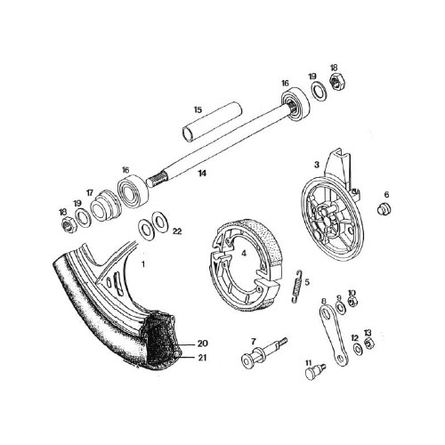Axelbricka, framaxel (Tomos)