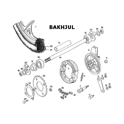 Bakaxel (Tomos), reservdelar och tillbehör till moped, RINAB