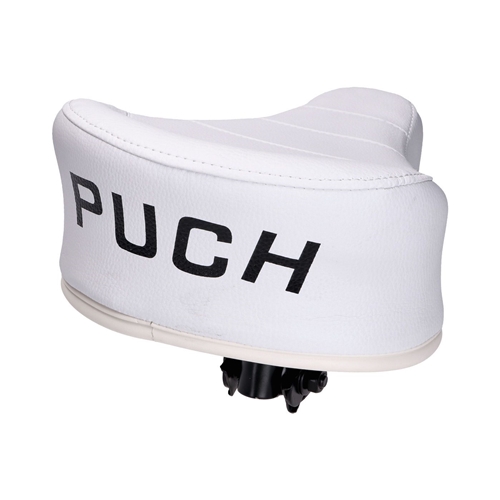 Sadel, Vit m. svart tryck (Puch Maxi), RINAB