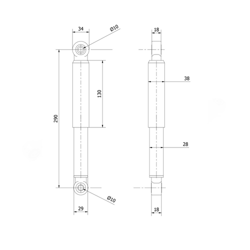 Stötdämparsats 290mm Universal, reservdelar och tillbehör till moped, RINAB