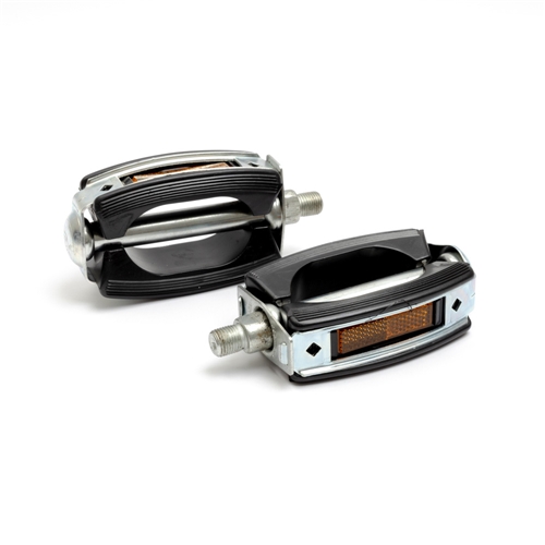 Pedalsats 1/2" Svart/n. reflex (Universal), reservdelar och tillbehör till moped, RINAB