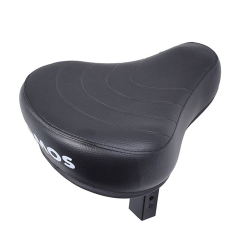 Sadel, svart m. vit text "TOMOS", ORIGINAL (Tomos A3/A35)