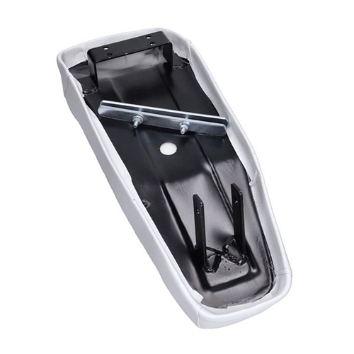 Sadel / buddyseat, vit m. präglad logo på sidan (Tomos A3/A35)