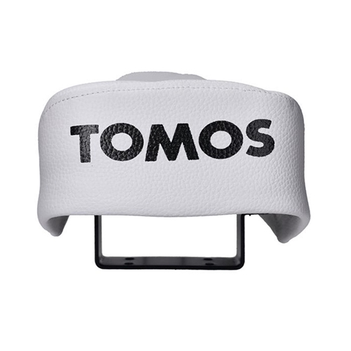 Sadel / buddyseat, vit m. präglad logo på sidan (Tomos A3/A35)
