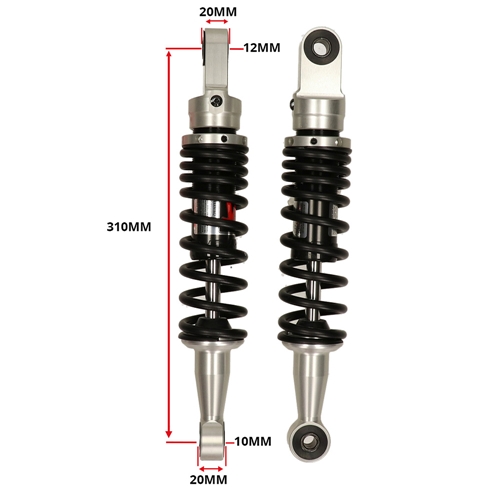 Stötdämpare 310mm/12mm/10mm, svart YSS (Honda MB/MT50)