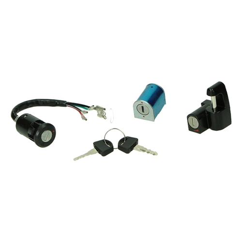 Låssats, tändning/styre/hjälm (Honda MT50, 1986-)
