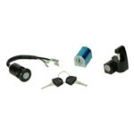 Låssats, tändning/styre/hjälm (Honda MT50, 1986-)