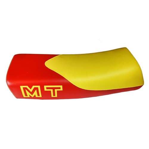 Dyna lång "buddyseat", röd/gul (Honda MT50)