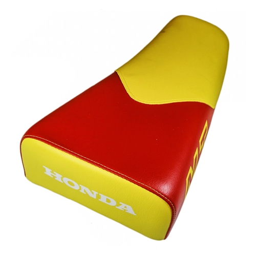 Dyna lång "buddyseat", röd/gul (Honda MT50)