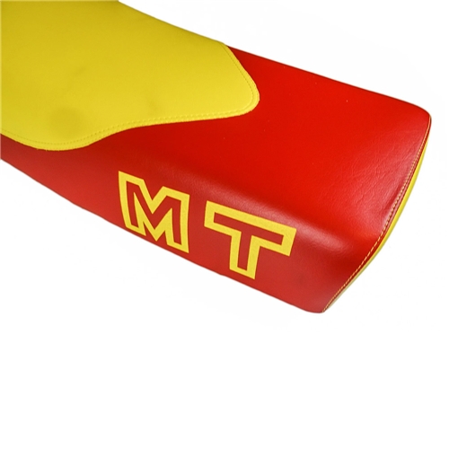 Dyna lång "buddyseat", röd/gul (Honda MT50)