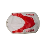 Sadelklädsel lång "buddyseat", röd/vit (Honda MB50)