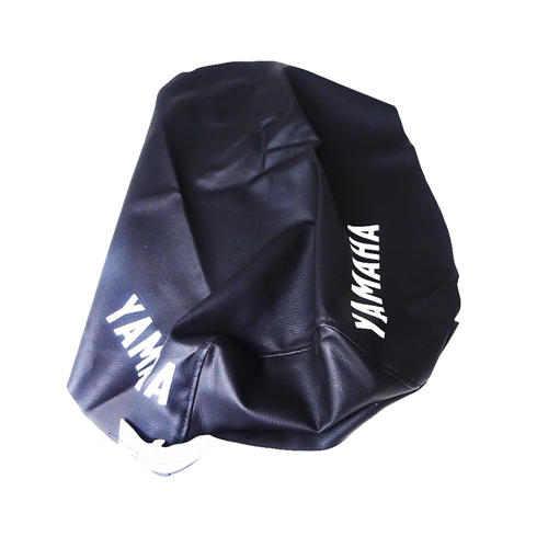 Sadelklädsel svart, med text (Yamaha DT50MX)