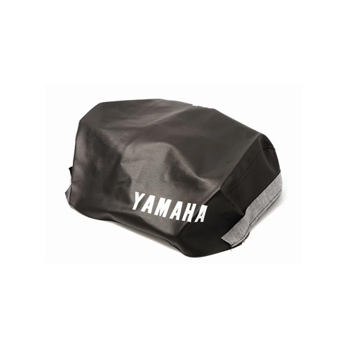 Sadelklädsel svart, med text (Yamaha DT50MX)