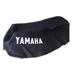 Sadelklädsel svart, med text (Yamaha DT50MX)