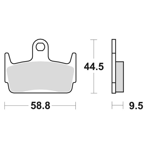 Bromskloss standard (44,5 x 58,8 x 9,5mm), reservdelar scooter, RINAB