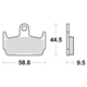 Bromskloss standard (44,5 x 58,8 x 9,5mm)