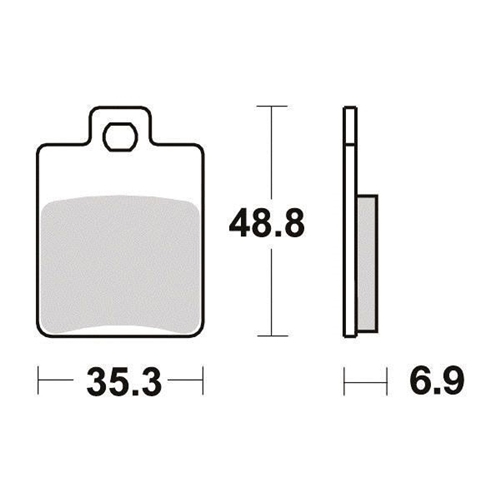 Bromskloss standard (48,8 x 35,3 x 6,9mm), reservdelar och tillbehör till moped, RINAB