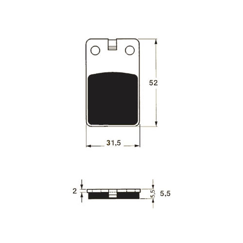 Bromskloss Malaguti (48,0 x 56,0 mm), RINAB, moped, scooter, tillbehör, reservdelar