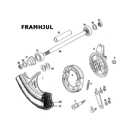Excenteraxel, hjul (Tomos original)