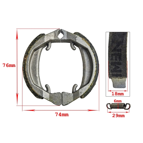 Bromsbackssats 80x18mm/Leleu 80mm nav NEWFREN, Reservdelar till moped, RINAB, moped, 