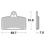 Bromsbelägg fram, sintered metal, SBS (Aprilia RS4, Derbi GPR 50 m.fl.)