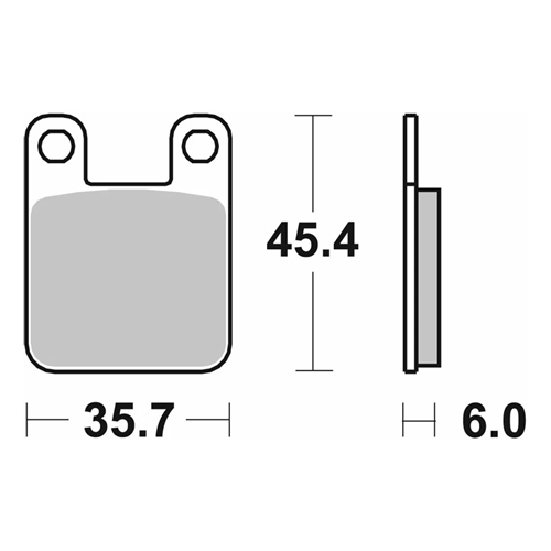 Bromsbelägg, SBS 105HF Carbon/Ceramic (45,4 x 35,7 x 6mm)
