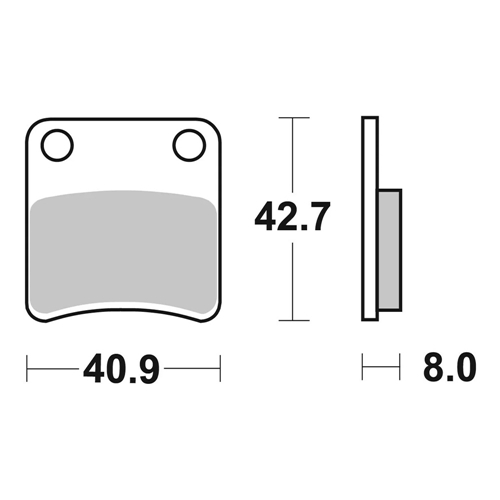 Bromsklossar fram 40.9 x 42,7 x 8mm - SBS (Honda MB50)