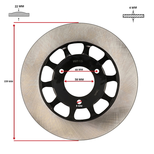Bromsskiva 220mm (Honda MB50/MB80)