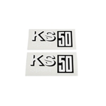 Sidokåpsdekaler, svart/vit (KS50 1977-78)