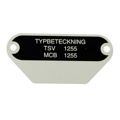 Typskylt MCB 1255 (Golden Champ), Reservdelar till moped, RINAB, moped, 