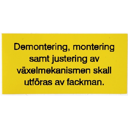 Upplysningsdekal för Sachs (3-vxl) RINAB, reservdelar moped, 