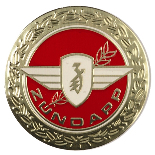 Tankemblem, röd Ø64mm (Zündapp 1968-74), Reservdelar till moped, RINAB, moped, 