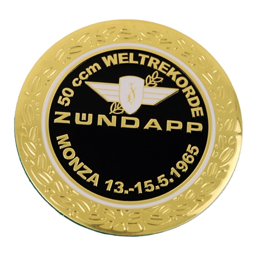 Tankemblem, svart Ø64mm Monza/"Weltrecord" (Zündapp 1966-67), Reservdelar till moped, RINAB, moped, 