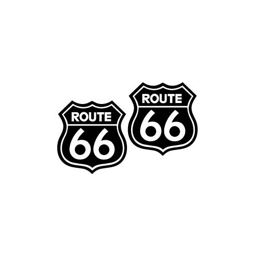 Dekalsats "Route 66", tillbehör, snöskoter, moped, atv, cross, släpvagn, trailer