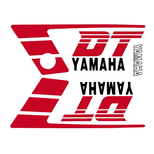 Dekalsats Yamaha DT50MX Svart/Röd, reservdelar och tillbehör till moped, RINAB