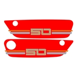 Sidokåpsdekalsats Röd (Suzuki K50 N/DN)