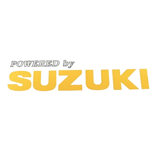Dekal "Powered by Suzuki" GUL (Suzuki), reservdelar och tillbehör till moped, RINAB