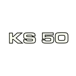 Dekal "KS 50" Vit m. svart ram (Zündapp)