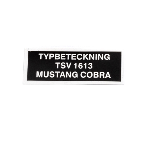 Typskylt Mustang Cobra, Reservdelar till moped, RINAB, moped, 