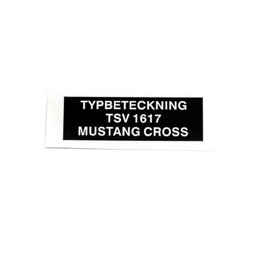 Typskylt Mustang Cross Sp./B, Reservdelar till moped, RINAB, moped, 