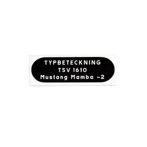 Typskylt Mustang Mamba-2, Reservdelar till moped, RINAB, moped, 