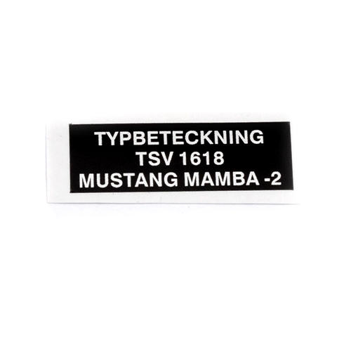 Typskylt Mustang Mamba-2, Reservdelar till moped, RINAB, moped, 