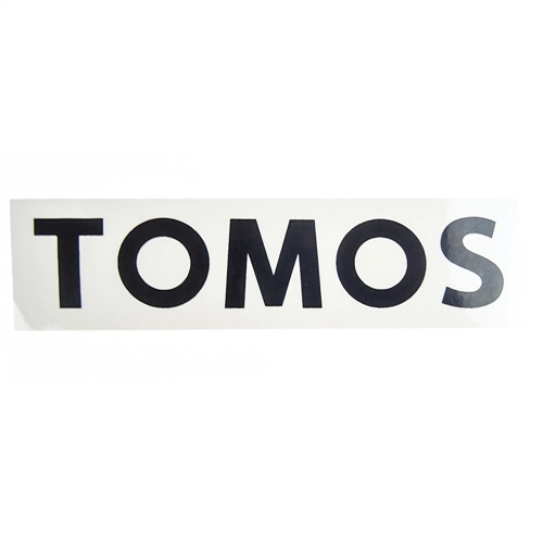 Dekal "TOMOS", svart text, 150x40mm