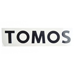 Dekal "TOMOS", svart text, 150x40mm