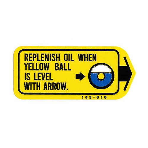 Dekal, "Oljenivå", pil höger (Honda MB50)