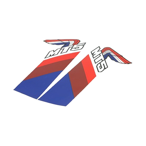 Dekalsats tank, blå/brun/röd (Honda MT50)