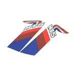 Dekalsats tank, blå/brun/röd (Honda MT50)