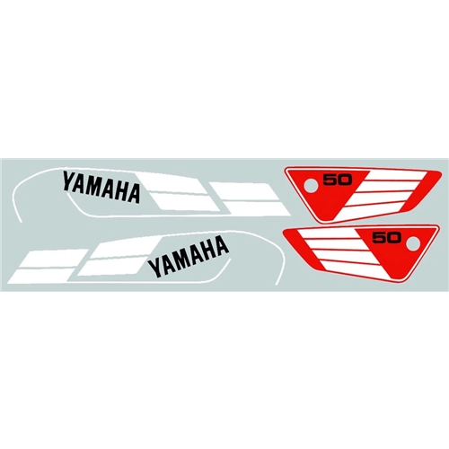 Dekalsats Röd/Vit/Svart, FS1 1982-1988, reservdelar mopeddelar, RINAB